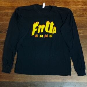 American Apparel "Fit Up Gang" Black Long Sleeve Shirt